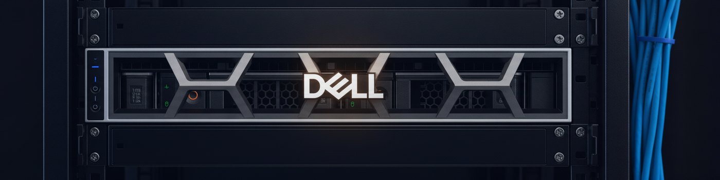 Dell PowerEdge rack server mounted in a server rack